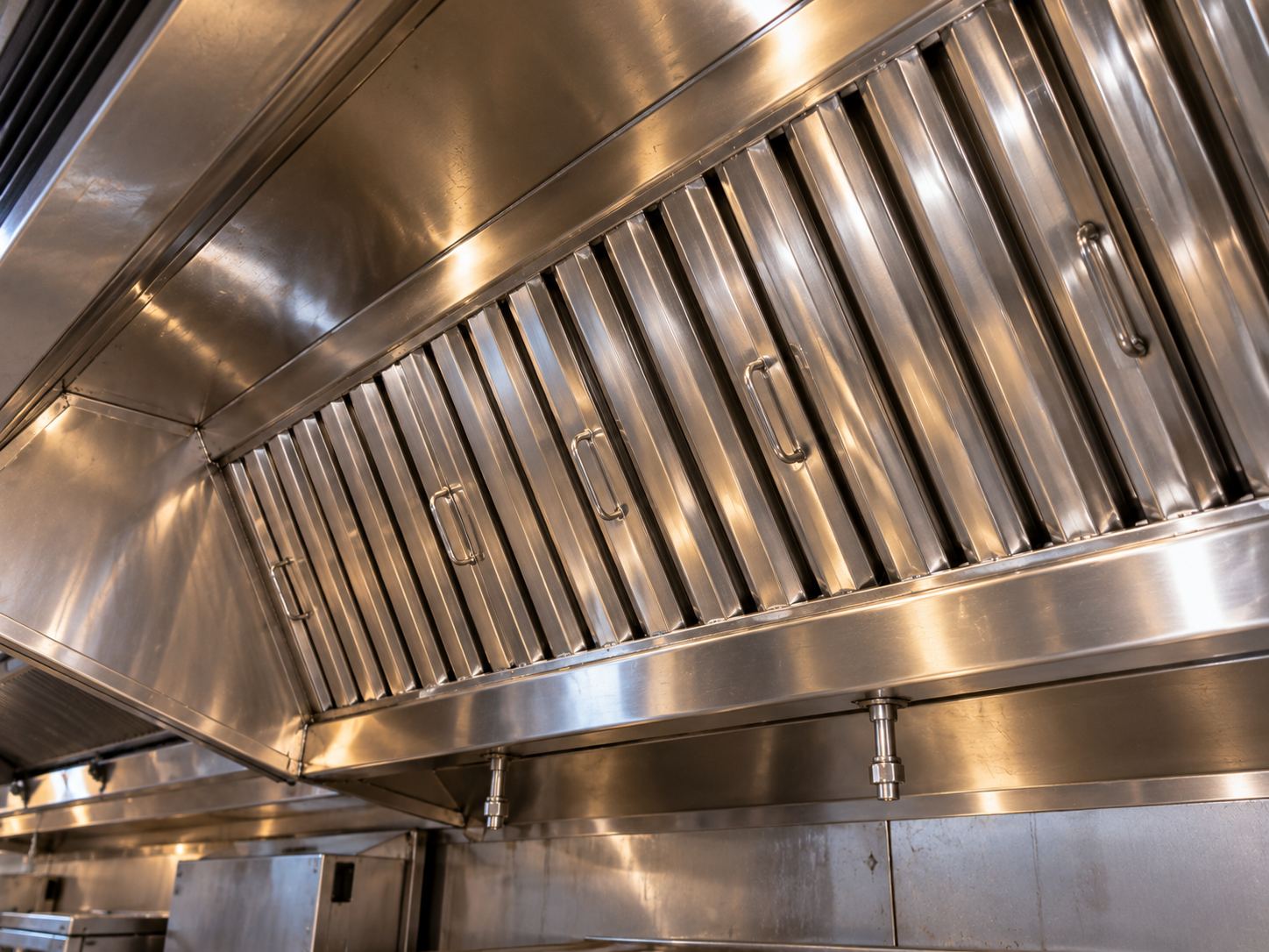 Clean stainless steel hood baffle filters after cleaning